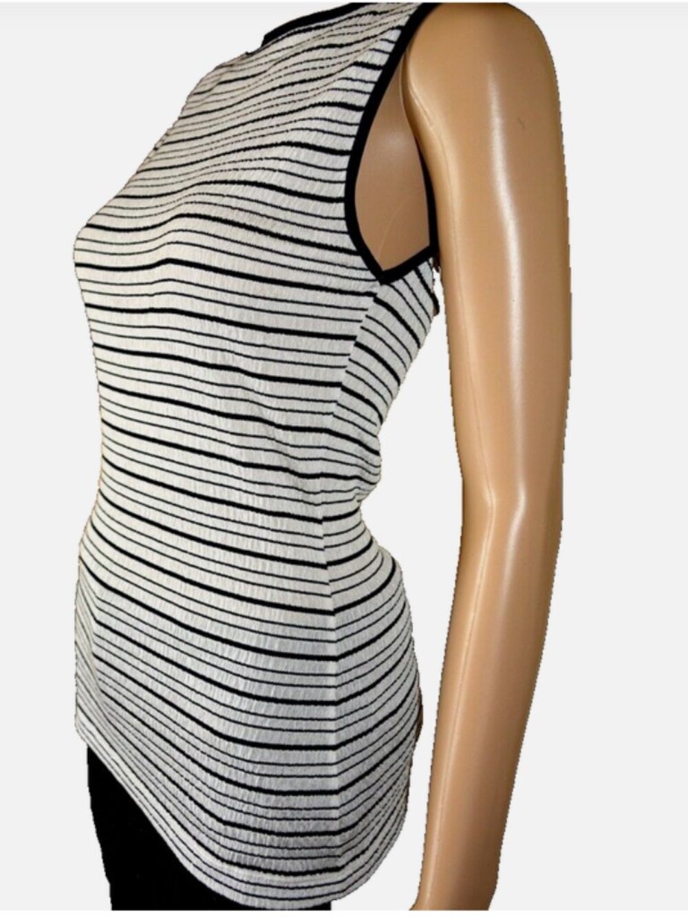 Armani Collezioni Black and White Striped Tank Top Size 8